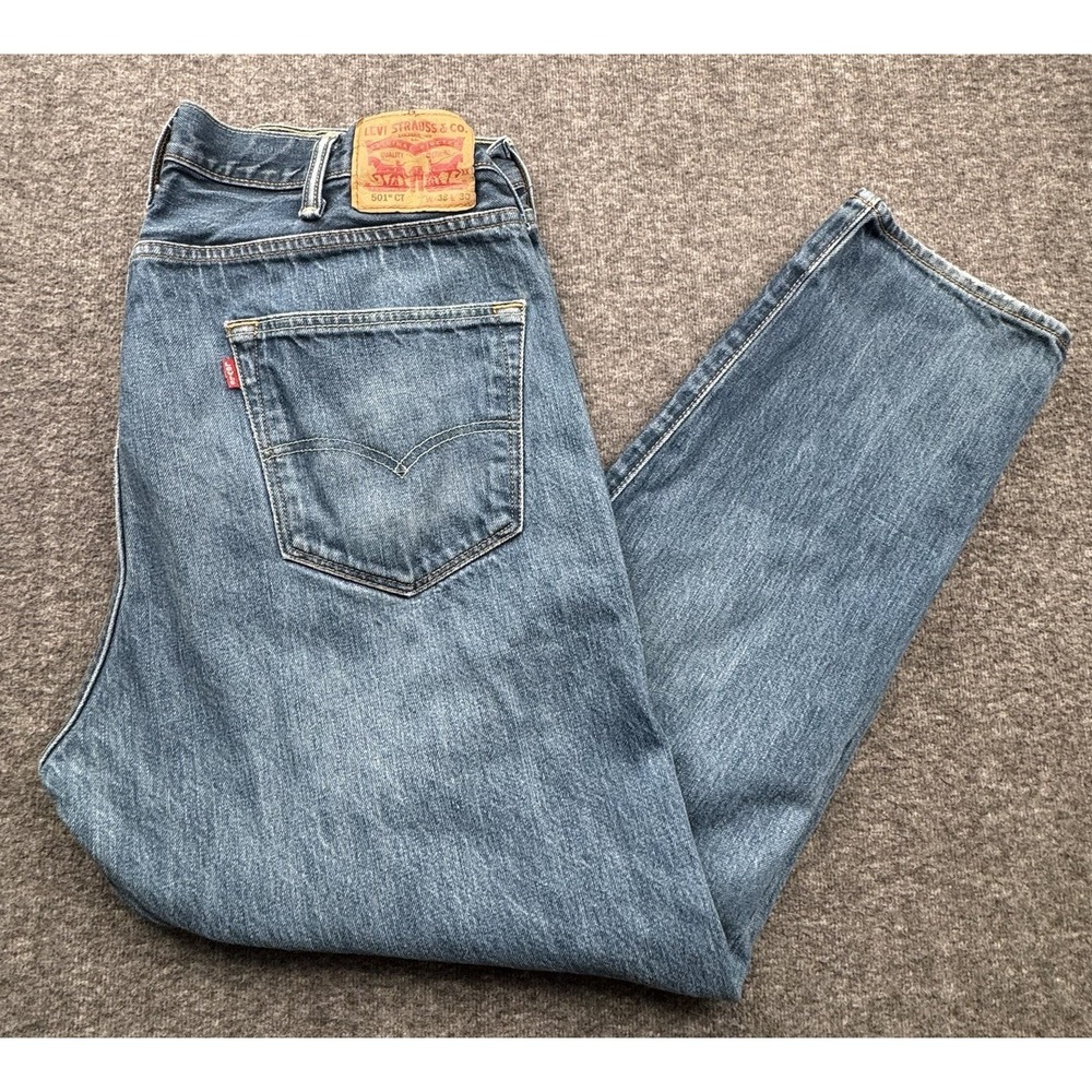 Levi's 501 CT Jeans Mens Sz 38x30 Straight Classic Tapered Button‎ Fly Blue